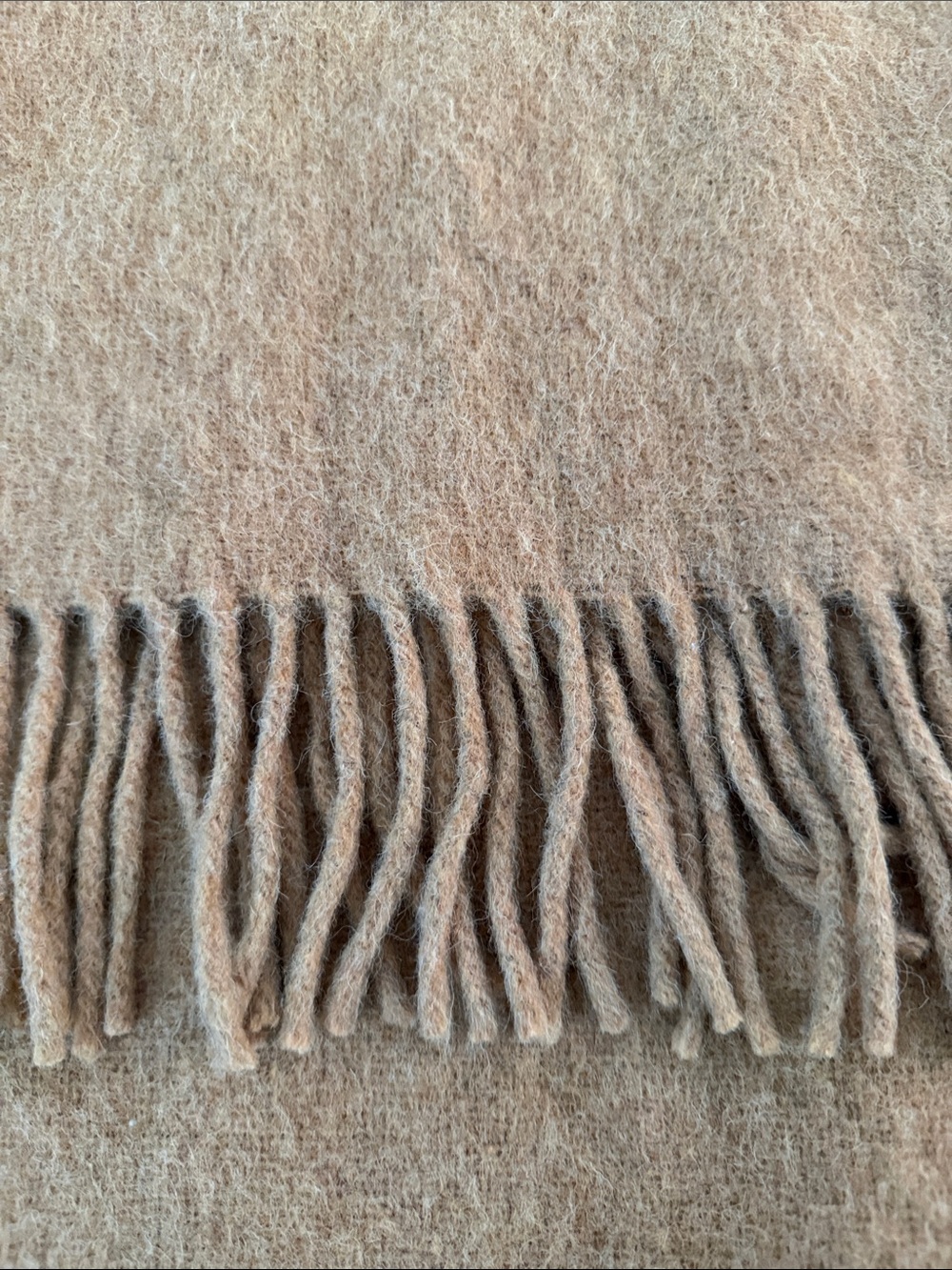 Alpaca Classic Camel Fringe Throw Blanket - Picture 4 of 4